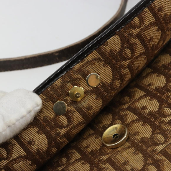 Christian Dior Trotter Canvas Umhängetasche Braun Gold Original 182147