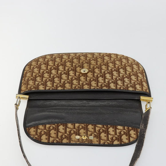 Christian Dior Trotter Canvas Umhängetasche Braun Gold Original 182147