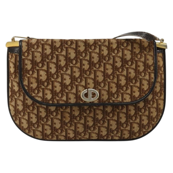 Christian Dior Trotter Canvas Umhängetasche Braun Gold Original 182147