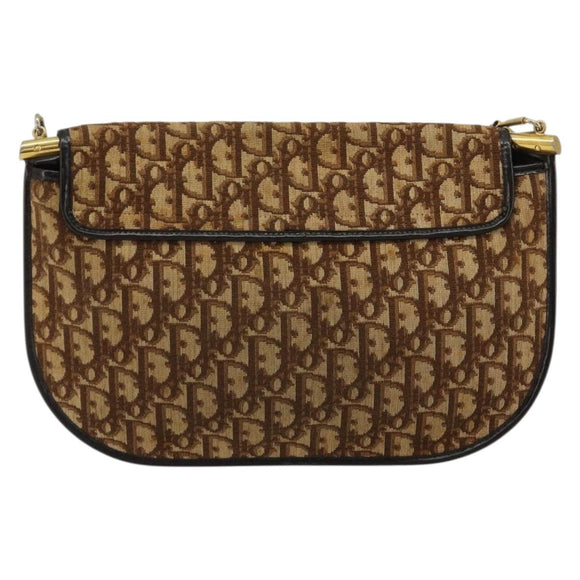 Christian Dior Trotter Canvas Umhängetasche Braun Gold Original 182147