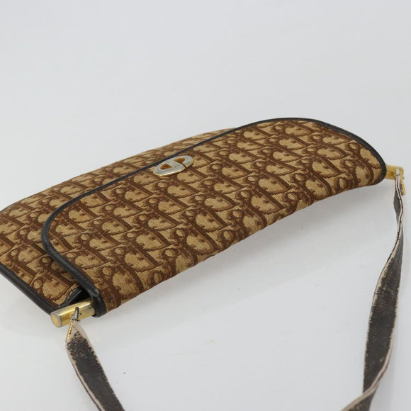 Christian Dior Trotter Canvas Umhängetasche Braun Gold Original 182147