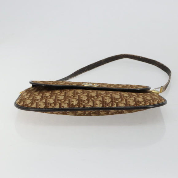 Christian Dior Trotter Canvas Umhängetasche Braun Gold Original 182147