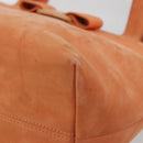 Salvatore Ferragamo Vara Ribbon Hand Bag Suede Orange Silver Auth 182149-9