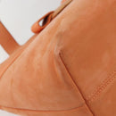Salvatore Ferragamo Vara Ribbon Hand Bag Suede Orange Silver Auth 182149-14