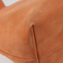 Salvatore Ferragamo Vara Ribbon Hand Bag Suede Orange Silver Auth 182149-16