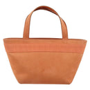 Salvatore Ferragamo Vara Ribbon Hand Bag Suede Orange Silver Auth 182149-2