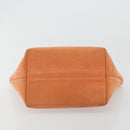 Salvatore Ferragamo Vara Ribbon Hand Bag Suede Orange Silver Auth 182149-5