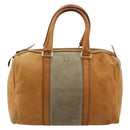 Christian Dior Handtasche Leder Wildleder Braun Gold Authentisch 182155-2