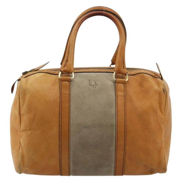 Christian Dior Handtasche Leder Wildleder Braun Gold Authentisch 182155
