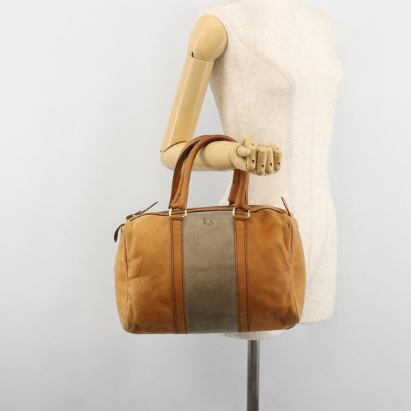Christian Dior Handtasche Leder Wildleder Braun Gold Authentisch 182155