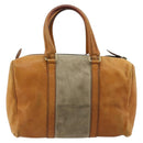 Christian Dior Handtasche Leder Wildleder Braun Gold Authentisch 182155-3