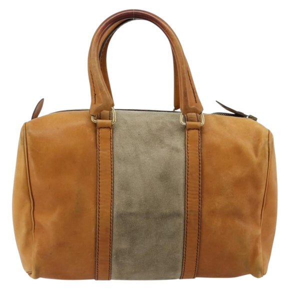 Christian Dior Handtasche Leder Wildleder Braun Gold Authentisch 182155