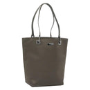 GUCCI Tote Bag Satin Khaki Silver 002 1099 Auth 182156-1