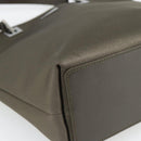 GUCCI Tote Bag Satin Khaki Silver 002 1099 Auth 182156-11