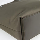 GUCCI Tote Bag Satin Khaki Silver 002 1099 Auth 182156-13