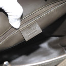 GUCCI Tote Bag Satin Khaki Silver 002 1099 Auth 182156-15