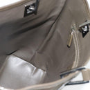 GUCCI Tote Bag Satin Khaki Silver 002 1099 Auth 182156-18