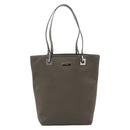 GUCCI Tote Bag Satin Khaki Silver 002 1099 Auth 182156-2