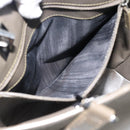 GUCCI Tote Bag Satin Khaki Silver 002 1099 Auth 182156-20