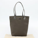 GUCCI Tote Bag Satin Khaki Silver 002 1099 Auth 182156-23