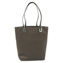 GUCCI Tote Bag Satin Khaki Silver 002 1099 Auth 182156-3