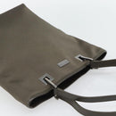 GUCCI Tote Bag Satin Khaki Silver 002 1099 Auth 182156-6