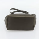 GUCCI Tote Bag Satin Khaki Silver 002 1099 Auth 182156-9