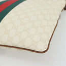 GUCCI GG Supreme Web Sherry Line Bag PVC White Red Green 189816 Auth 182157A-17