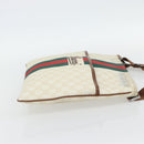 GUCCI GG Supreme Web Sherry Line Bag PVC White Red Green 189816 Auth 182157A-4