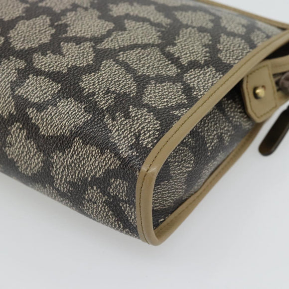 SAINT LAURENT Clutch Bag PVC Canvas Gray Auth 182160