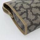 SAINT LAURENT Clutch Bag PVC Canvas Gray Auth 182160-11