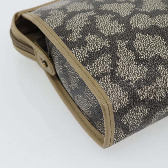 SAINT LAURENT Clutch Bag PVC Canvas Gray Auth 182160
