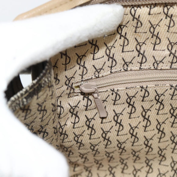 SAINT LAURENT Clutch Bag PVC Canvas Gray Auth 182160