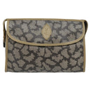 SAINT LAURENT Clutch Bag PVC Canvas Gray Auth 182160-2