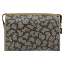 SAINT LAURENT Clutch Bag PVC Canvas Gray Auth 182160-3