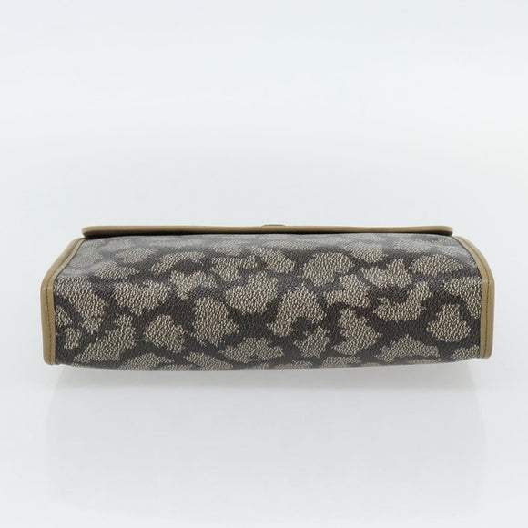 SAINT LAURENT Clutch Bag PVC Canvas Gray Auth 182160