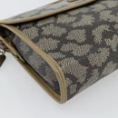 SAINT LAURENT Clutch Bag PVC Canvas Gray Auth 182160-9