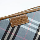 BURBERRY Nova Check Blue Label Bag Canvas 2way Light Blue Silver Auth 182163-19