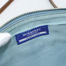 BURBERRY Nova Check Blue Label Bag Canvas 2way Light Blue Silver Auth 182163-11