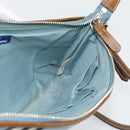 BURBERRY Nova Check Blue Label Bag Canvas 2way Light Blue Silver Auth 182163-21