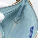 BURBERRY Nova Check Blue Label Bag Canvas 2way Light Blue Silver Auth 182163-22