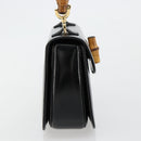 GUCCI Bamboe Handtas Leer Zwart Goud 000 2046 0188 Auth 182167V-4