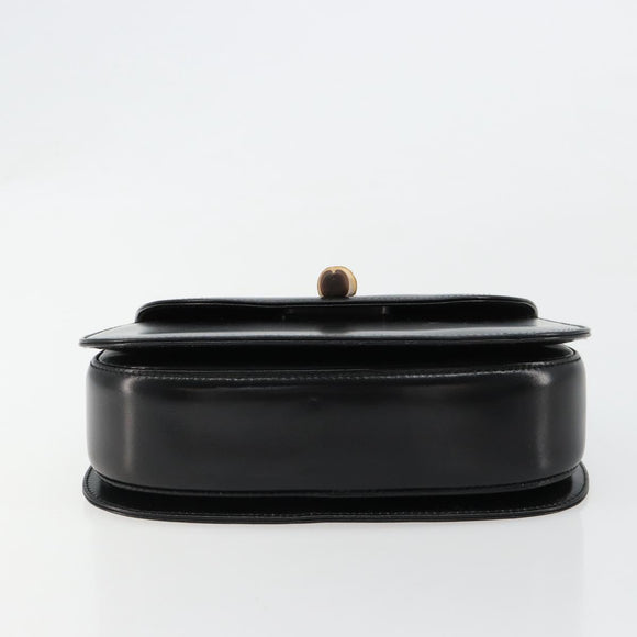 GUCCI Bamboe Handtas Leer Zwart Goud 000 2046 0188 Auth 182167V