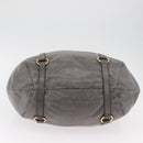 Miu Miu Hand Bag Leather 2way Gray Gold Auth 182170A-5