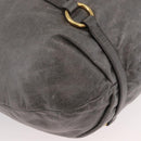Miu Miu Hand Bag Leather 2way Gray Gold Auth 182170A-10
