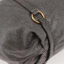 Miu Miu Hand Bag Leather 2way Gray Gold Auth 182170A-16