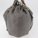 Miu Miu Hand Bag Leather 2way Gray Gold Auth 182170A-4