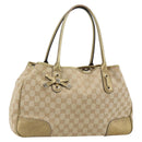 GUCCI GG Canvas Pretty Tote Bag Beige Goud 163805 Auth 182171A-1