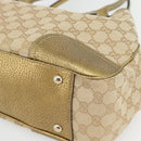 GUCCI GG Canvas Pretty Tote Bag Beige Goud 163805 Auth 182171A-10