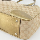 GUCCI GG Canvas Pretty Tote Bag Beige Goud 163805 Auth 182171A-12